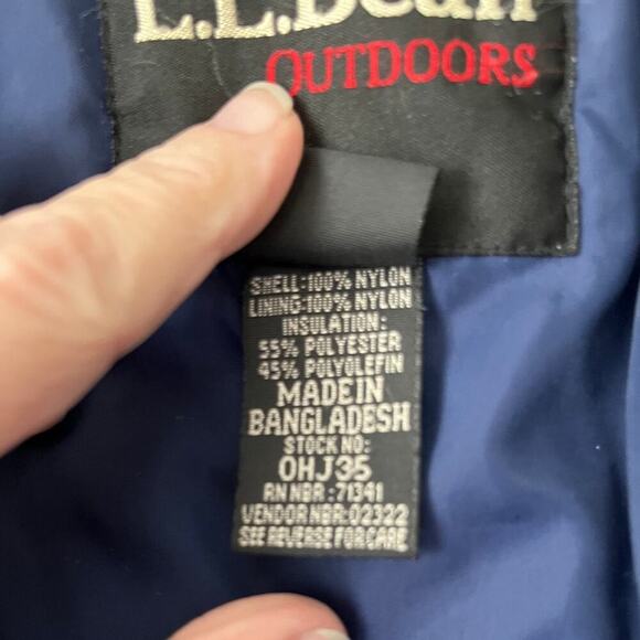 LL.L. Bean Women Large Parka Blue Hood Zip Thinsulate Light Warm - Picture 8 of 14
